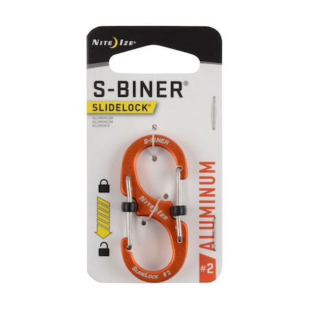 Nite Ize 2021 Nite Ize S-Biner Slidelock Aluminum No 2, Orange NIT-LSBA2-19-R6